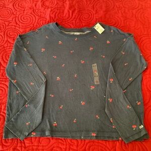 PINK VICTORIA’S SECRET Long Sleeve Top with Rose Pattern NWT